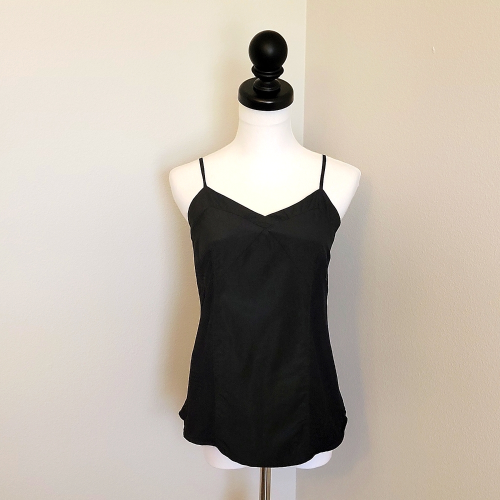 Mossimo Black Cami Tank Top with Delicate Crochet Side Panels